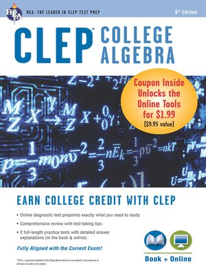 cover image of CLEP College Algebra Book + Online